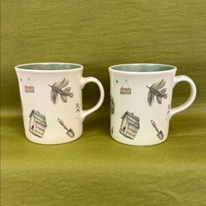 Vintage Pfaltzgraff Naturewood Coffee Mugs Botanical Herb Design 4” Set of 3